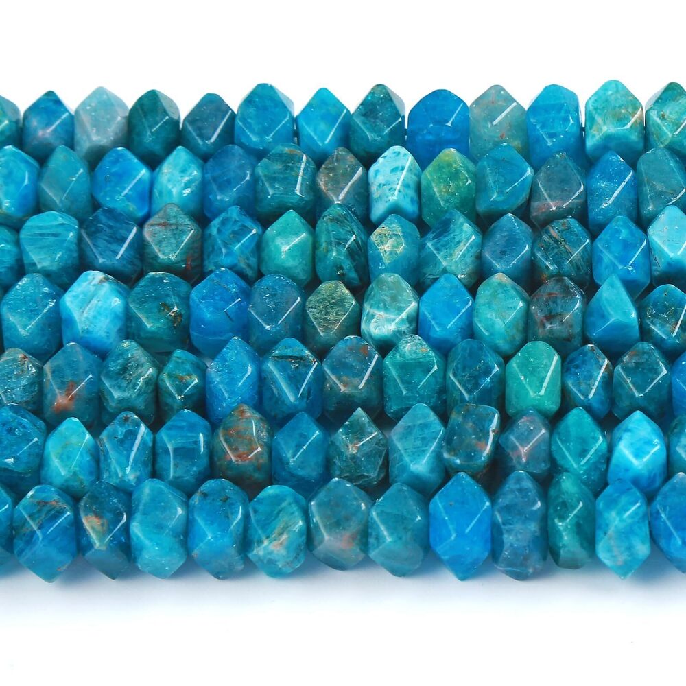 6210 6x11MM 50PCS Blue Apatite Gemstone Natural Beads 15 Inch Irregular